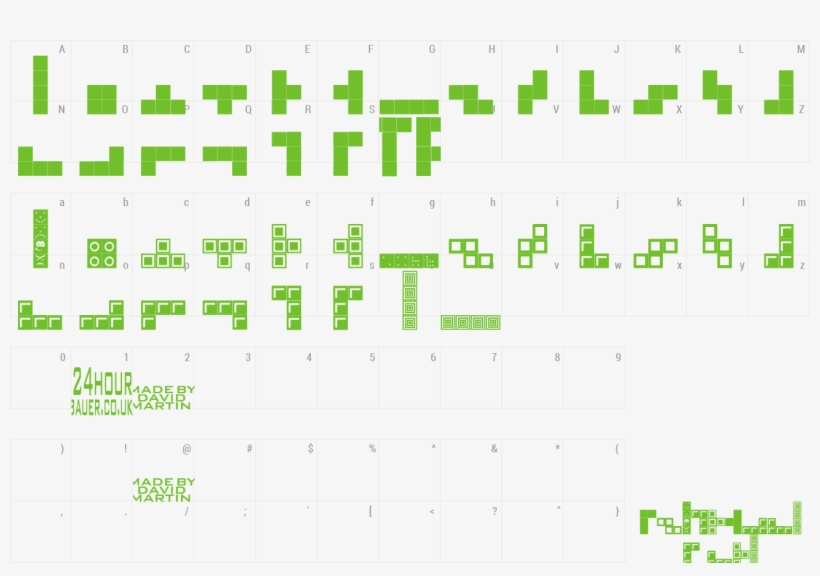 Font Tetris Blocks Preview - Number, transparent png download