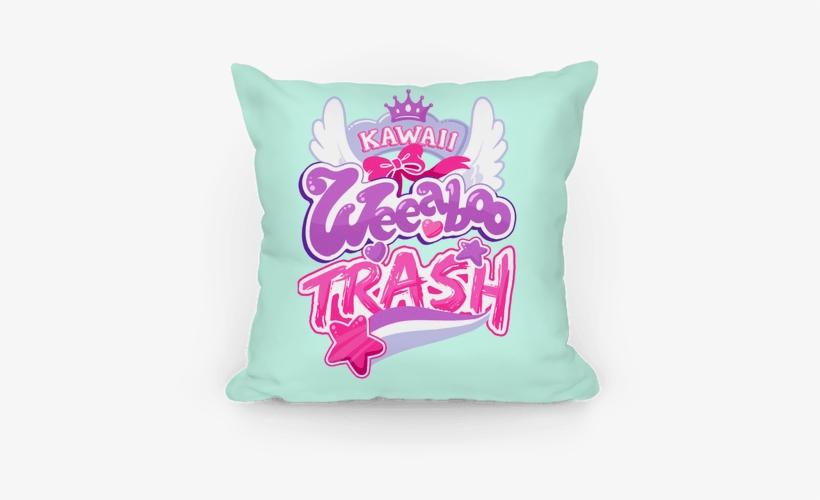 Kawaii Weeaboo Trash Anime Logo Pillow - Weeaboo Trash, transparent png download