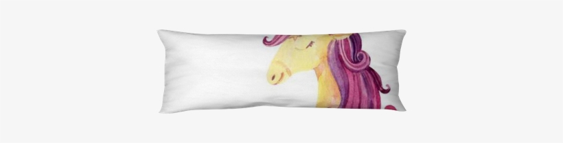 Watercolor Fairy Tale Card With Magic Unicorn Body - Cushion, transparent png download