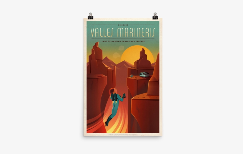 Valles Marineris Spacex Travel Tourism Poster - Spacex Mars Posters, transparent png download