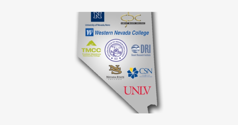 Map Of Nevada With Institution Logos - Nevada System Of Higher Education, transparent png download