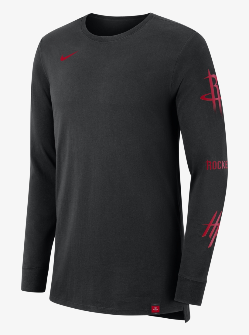 Men's Houston Rockets Nike L/s Sleeve Logos Tee - Shirt, transparent png download
