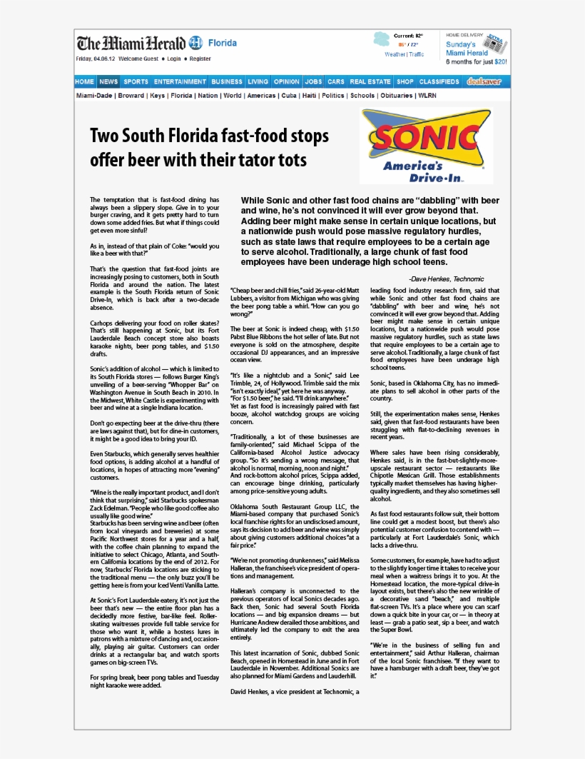 Sonic Beer - Sonic Fast Food, transparent png download