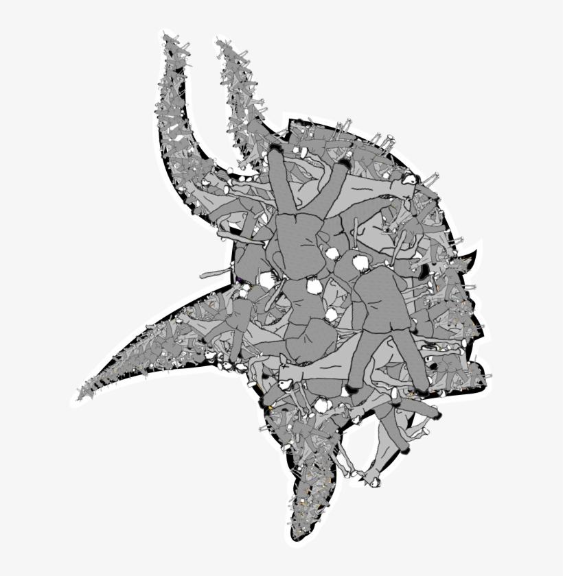 Vikings Logo But It's Made Out Of A Guy Beating A Dead - Illustration, transparent png download