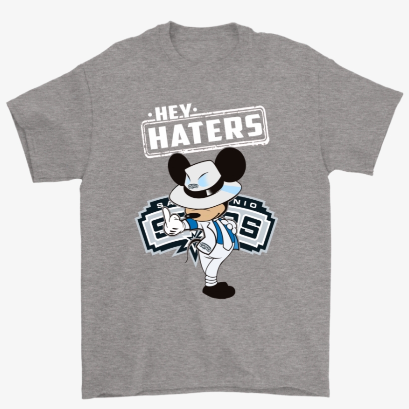San Antonio Spurs Hey Haters Mickey Mouse Shirts - Fathead Wall Applique Logo - San Antonio Spurs, transparent png download