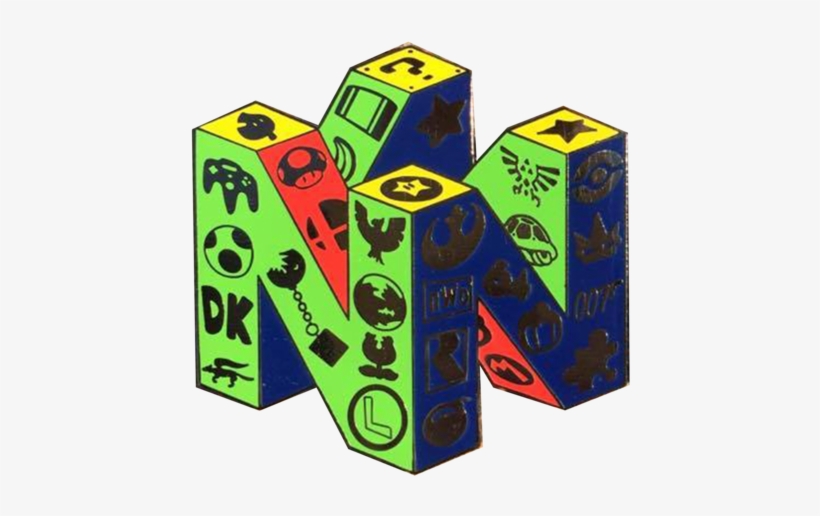 N64 Super Fan Logo Black Nickel Hat Pin - Wooden Block, transparent png download