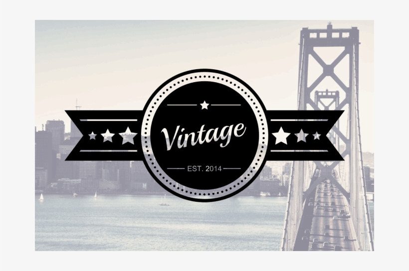Do Flat Vintage Logo Designs - Oakland Bay Bridge, transparent png download