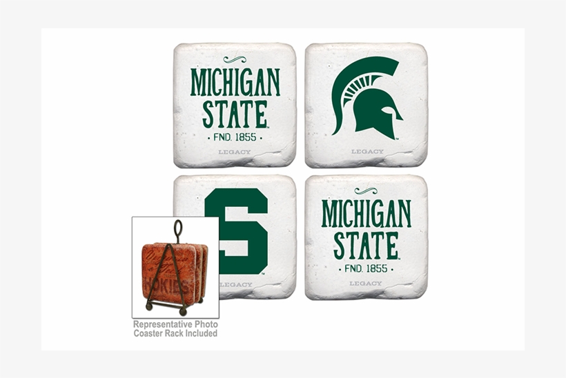 Michigan State Spartans Vintage Logo 4 Pack Tumbled - Ohio State Buckeyes 4 Inch By 4 Inch Coaster Set, transparent png download