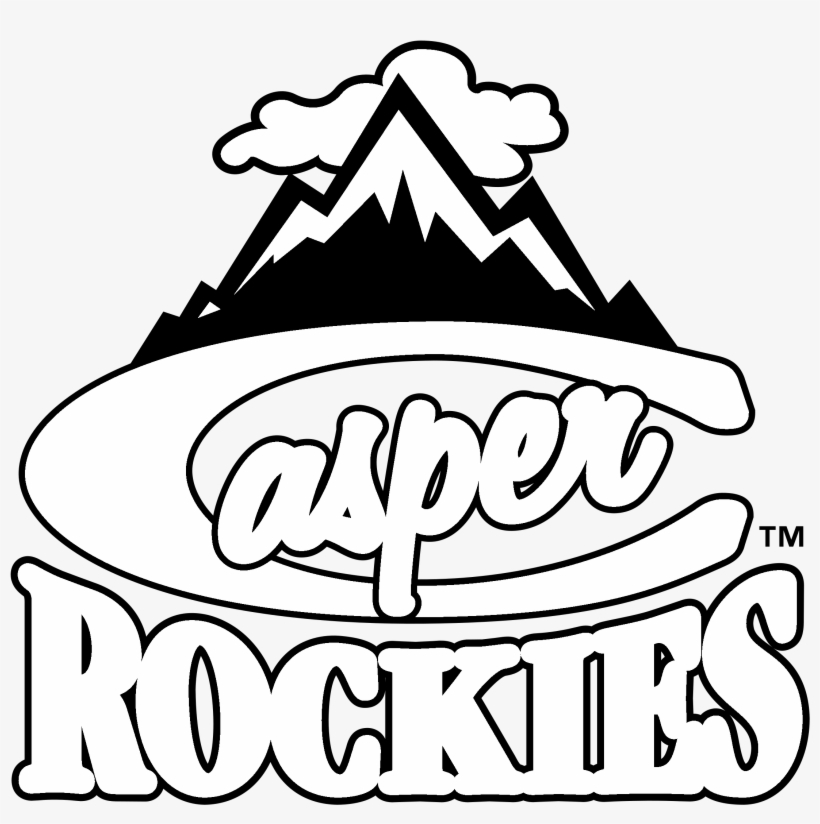 Casper Rockies Logo Black And White - Casper Rockies, transparent png download