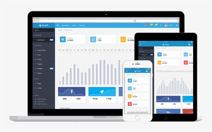 Bootstrap Admin Template - Html Admin Template Vue, transparent png download