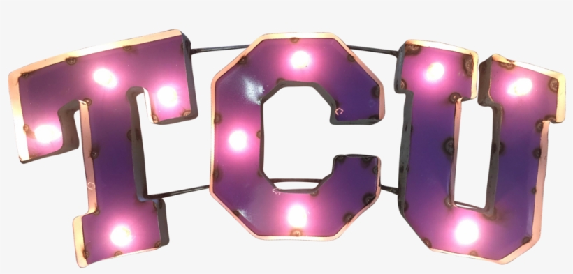 Texas Christian University "tcu" Lighted Recycled Metal - Texas Christian University, transparent png download