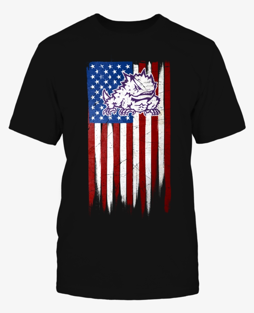 Grunge American Flag Tcu Horned Frogs T Shirt - Tcu Horned Frogs, transparent png download