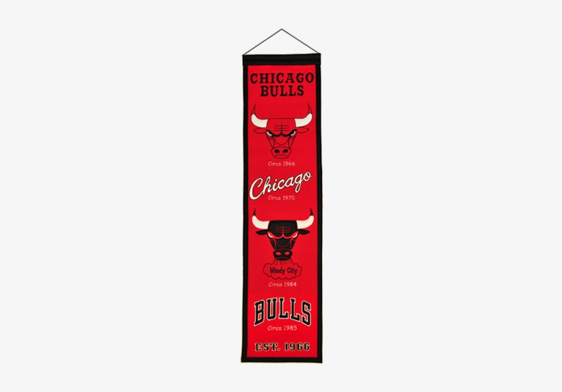 Heritage Wool Nba Authentic Chicago Bulls Banner 8", transparent png download