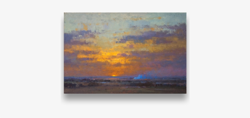 Sunset Across Thee Marshes Oil On Board 8 X 12 Inches - Inch, transparent png download