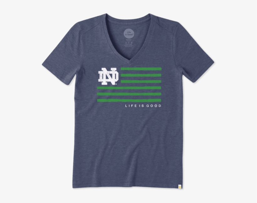 Women's Notre Dame Flag Cool Vee - Notre Dame Womans T Shirts, transparent png download
