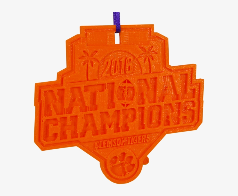 Clemson 3-d Printed National Championship Ornament - Parallel, transparent png download
