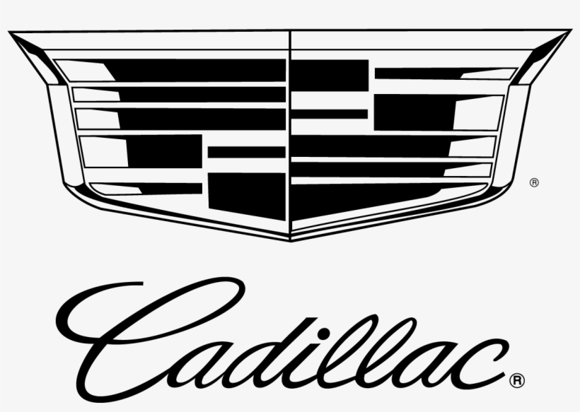 Cadillac Logo Vector Black Outline Transparent - Cadillac Logo White Png, transparent png download