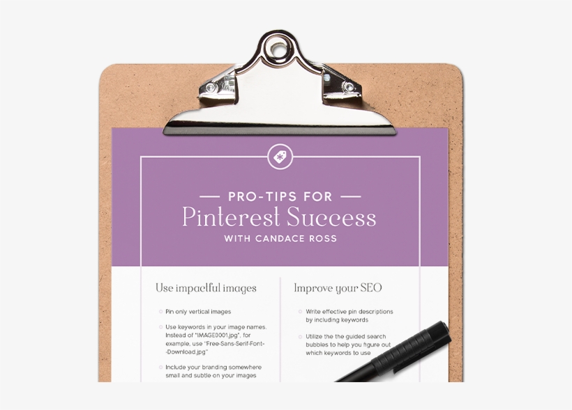 Pro Tips For Pinterest Growth - Checklist Design, transparent png download