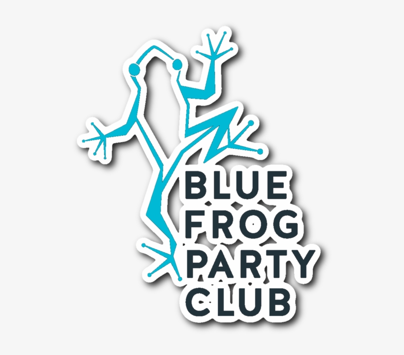 Blue Frog Party Club Sticker - Blue Frog Party, transparent png download