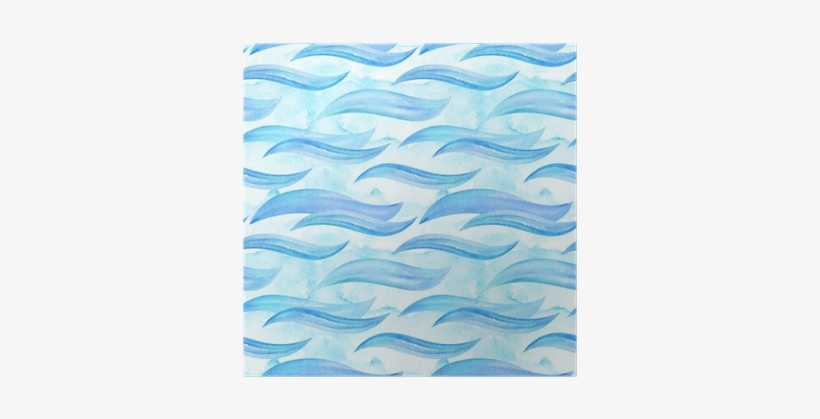 Blue Sea Waves Seamless Pattern - Watercolor Painting, transparent png download