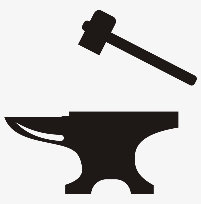 Anvil Hammer Blacksmith Forge Tool Free Commercial - Hammer And Anvil Clipart, transparent png download