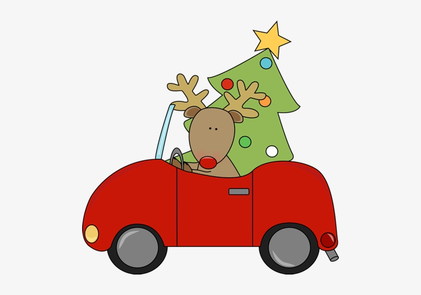 Santa Clipart Car - Christmas 5'x7'area Rug, transparent png download