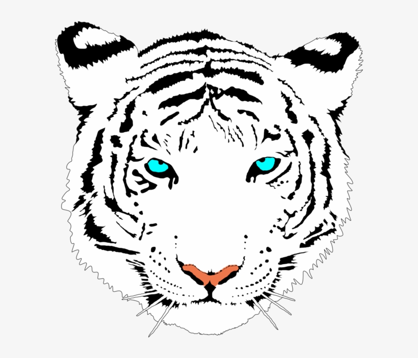 Large Cute Png Bclipart White Free Images - Black And White Tiger Png, transparent png download