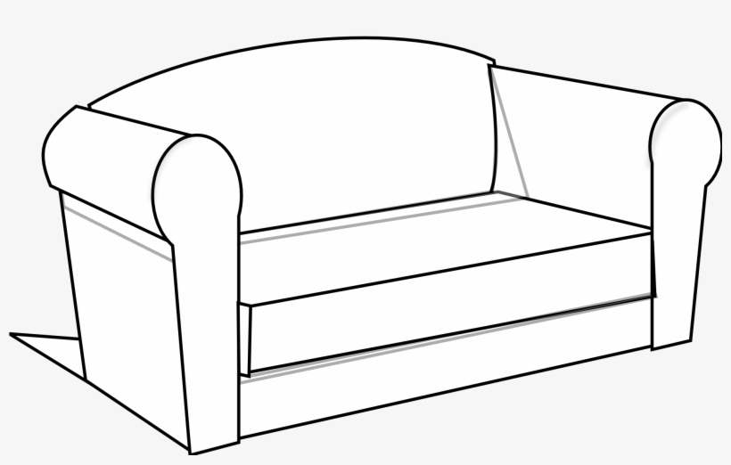 Couch Vector Black And White - Couch Black And White, transparent png download