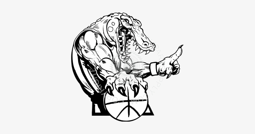 Gator Palming Basketball - Gator With A Basketball, transparent png download
