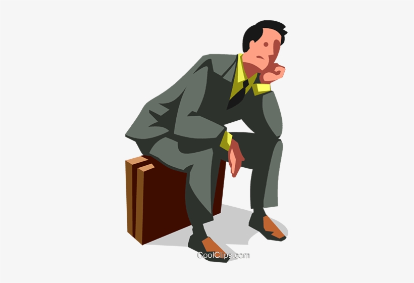 Exhausted Businessman Royalty Free Vector Clip Art - Illustration, transparent png download