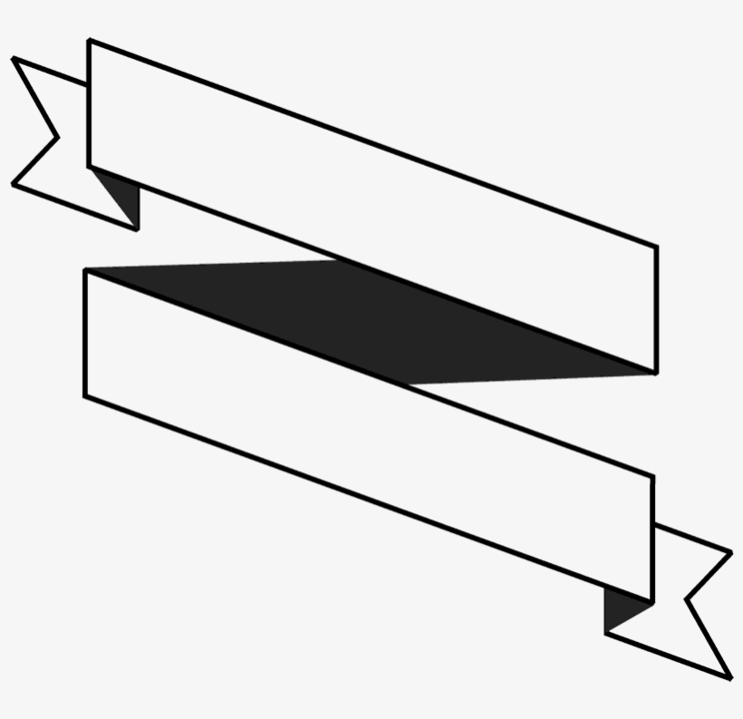 Double Banner Outline Rubber Stamp - Banner Outline Png, transparent png download