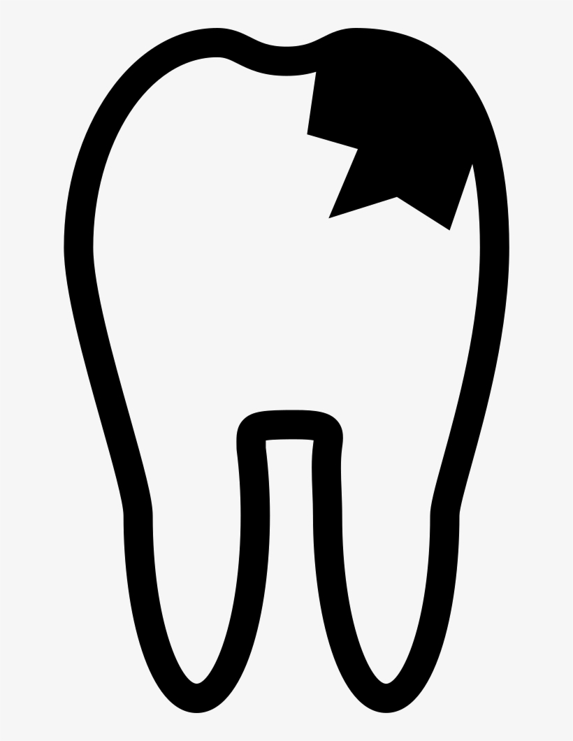 Tooth Outline With Caries - Tooth, transparent png download