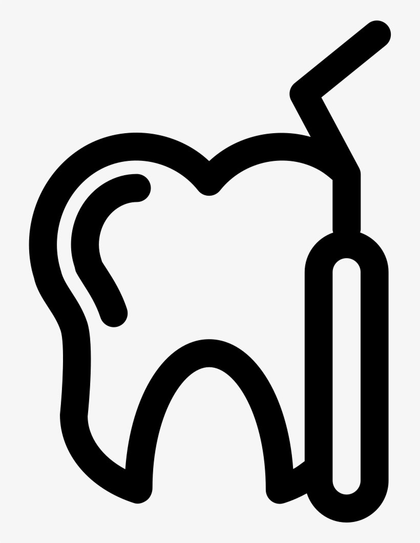 Dentist Tool And A Tooth Outline Comments - Dentist Tool Icon, transparent png download