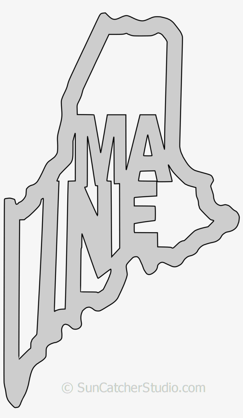 Maine Map Shape Text, Outline Scalable Vector Graphic - Scalable Vector Graphics, transparent png download