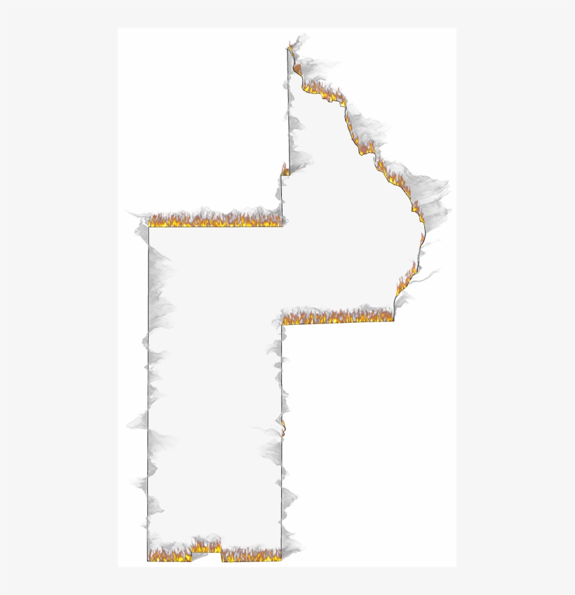 A Flame And Smoke Outline Map Of Lake - Silhouette, transparent png download