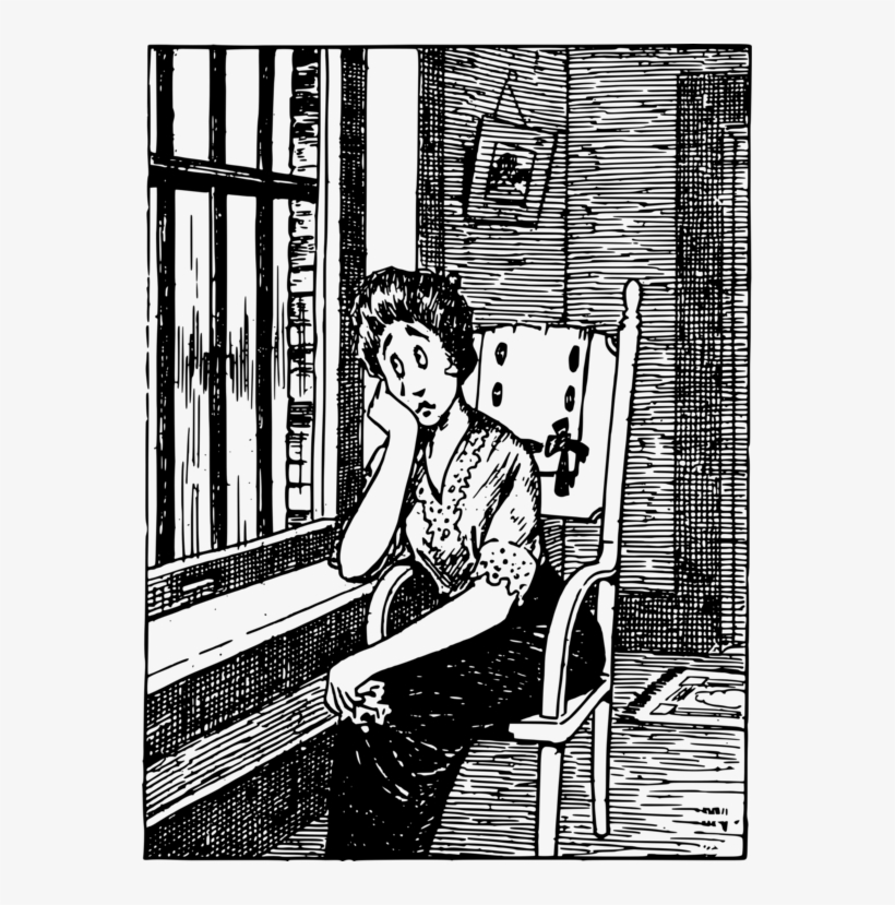 Window Sadness Crying Love Tears - Crying Woman On A Stair Near The Beach Cartoon, transparent png download