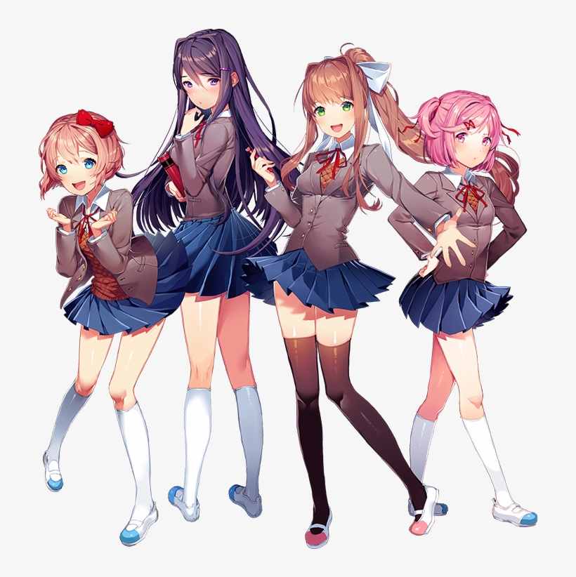Alguém Mais Percebeu Que Só A Monika Tem A Meia Diferente - Doki Doki Literature Club!, transparent png download