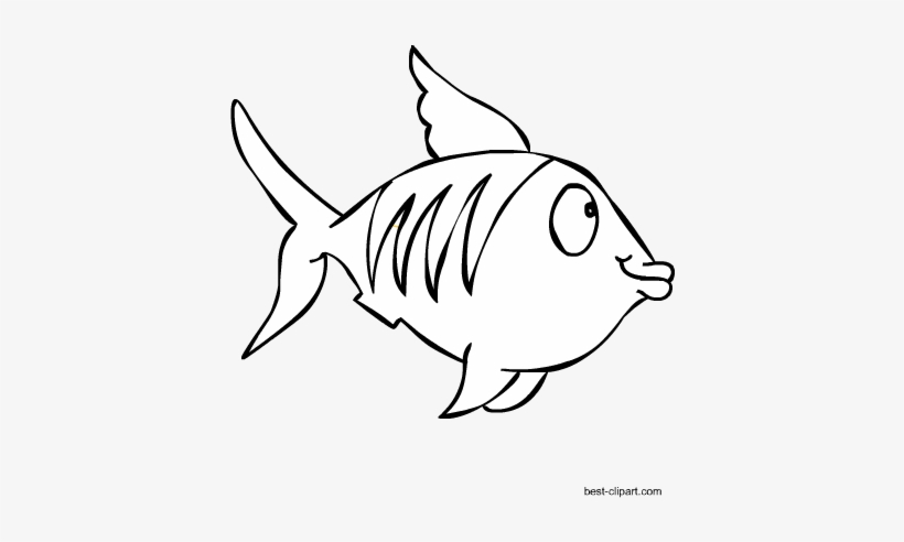 Black And White Fish Image - Fish, transparent png download