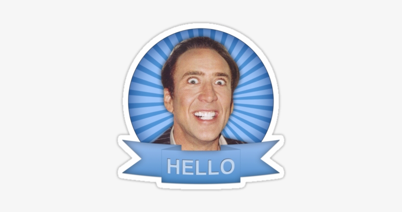 Nicolas Cage Face Cut Out Cage Face Cut Out Nicolas - Nicolas Cage - Hello Wbanner, transparent png download