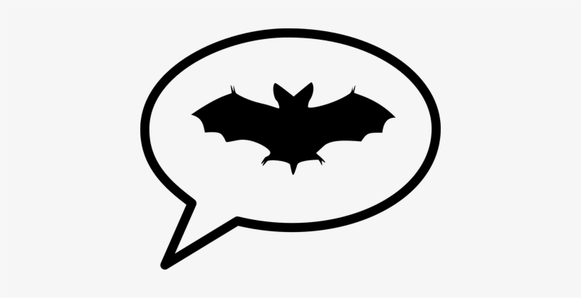 Batman Speech Balloon Bat Bubble Icon Cart - Silhouette Clip Art Bats, transparent png download