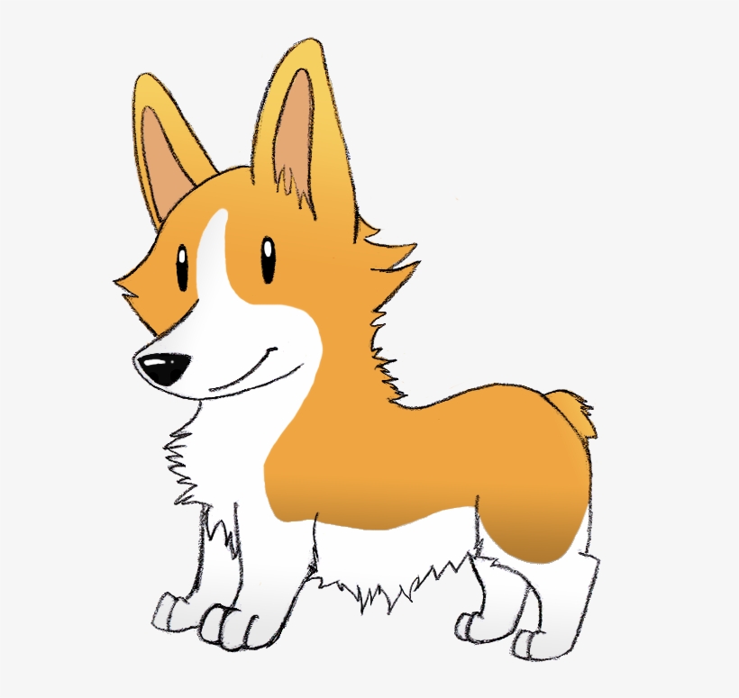 Corgi By Sylviene On Deviantart Banner Black And White - Cartoon Corgi Png, transparent png download