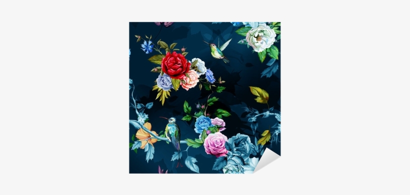 Humming Bird,wild Roses, Peony, Cornflower With Leaves - Hip Dekbedovertrek Chachou Katoensatijn 240 X 220 Cm, transparent png download