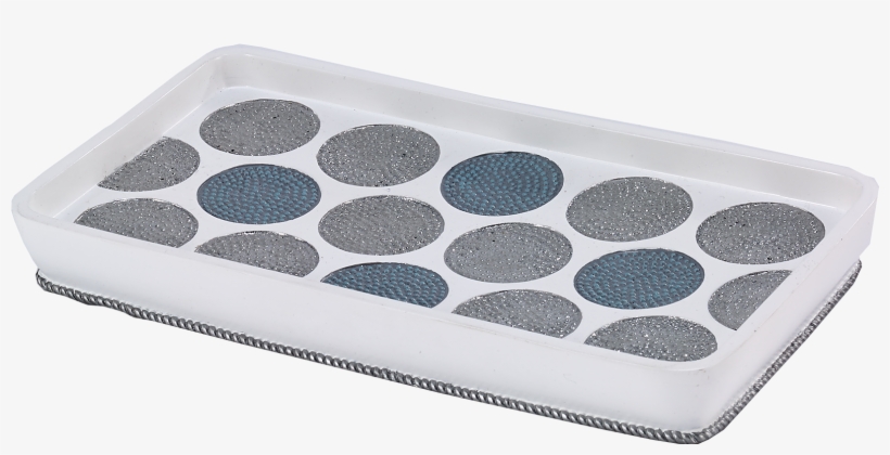 White - Avanti Dotted Circle Tray - Blue, transparent png download