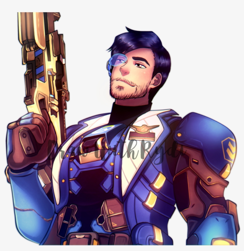 Soldier 76 By Lucia Garcia On Http - Soldier 76 Overwatch Anime, transparent png download