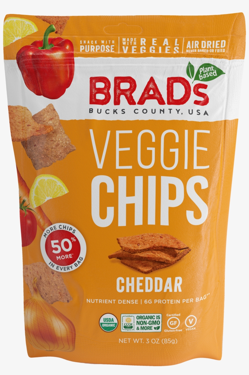 Cheddar 12 Pack - Brad's Veggie Chips, transparent png download