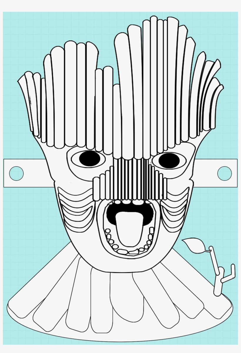 Right Click Here And 'save Image As ' To Download Groot - Mask, transparent png download