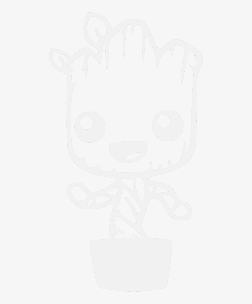 Please Note That The White Image Is A White Sticker - Baby Groot Black Background, transparent png download