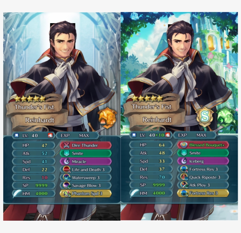 Humora Side By Side Comparison Of Low Res Banner Reinhardt - Collectible Card Game, transparent png download
