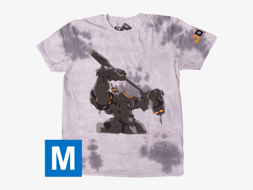 Overwatch Reinhardt Spray Decal Men's T Shirt - Overwatch Reinhardt Hammer Down Spray Tee Shirt, transparent png download