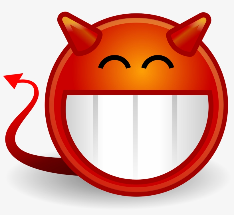 Open - Devil Grin Emoji, transparent png download